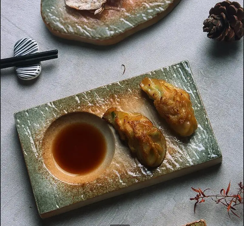 Home Cooking Japanese Food - Vintage ceramiczny talerz do steków japońska