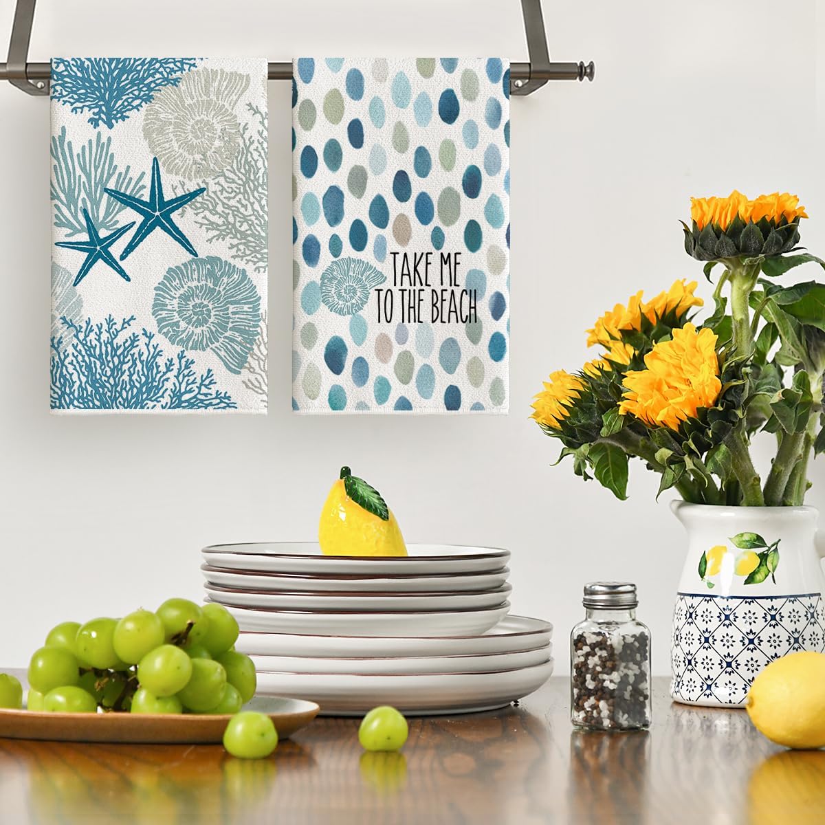 4 szt., Pasiaste ręczniki kuch – Home Cooking Cookbook recenzja i cena
